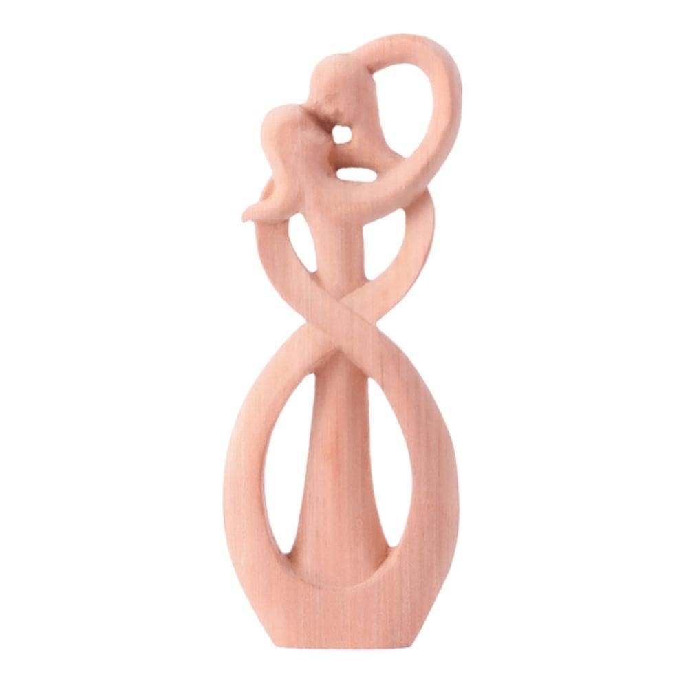 Escultura: Casal do Dia dos Namorados, escultura em madeira de 10x25,5 cm