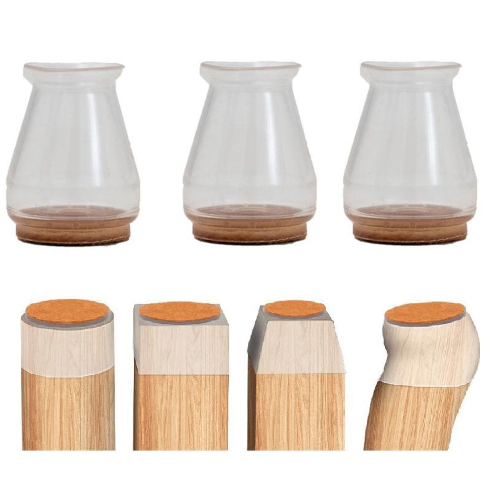 Kit 32 Capas Transparent Feltro Cadeir Pé Palito 20Mm A 28Mm