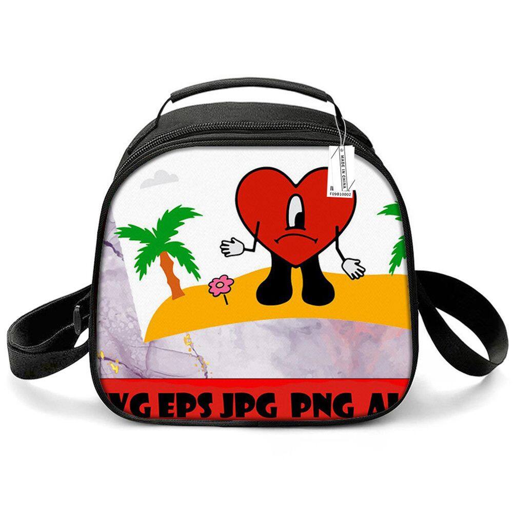 Lancheira Bunnys Anime Tote, tecido Oxford reutilizável à prova de vazamentos