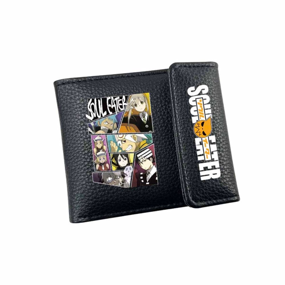 Personagens de anime Wallet Souls Eaters, couro PU fino e dobrável