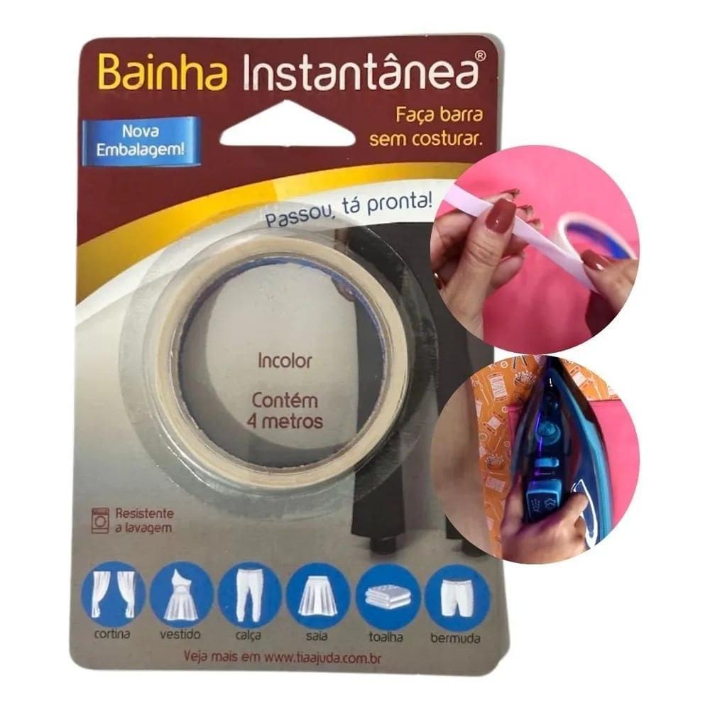 2X Fita De Fazer Barra De Calça Sem Costura E Agulha Bainha