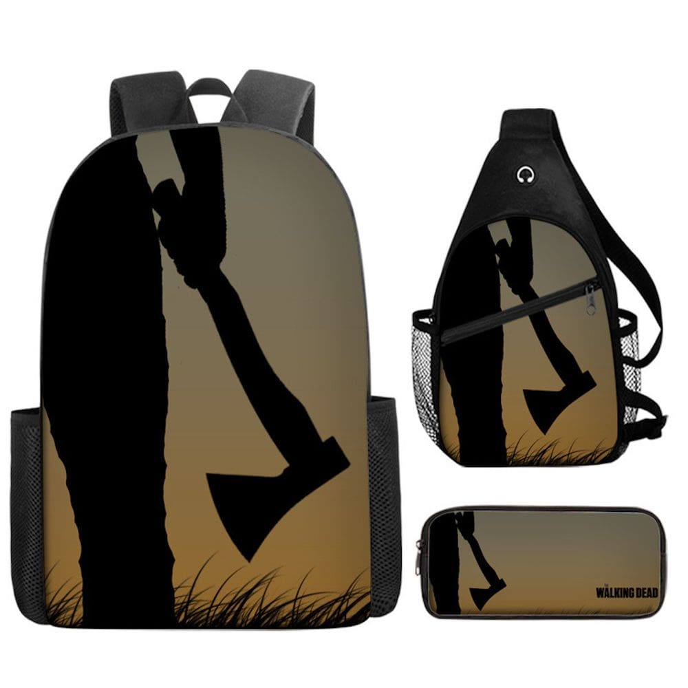 Conjunto de mochilas Walkings Deads Anime, 3 unidades para mochila escolar infantil