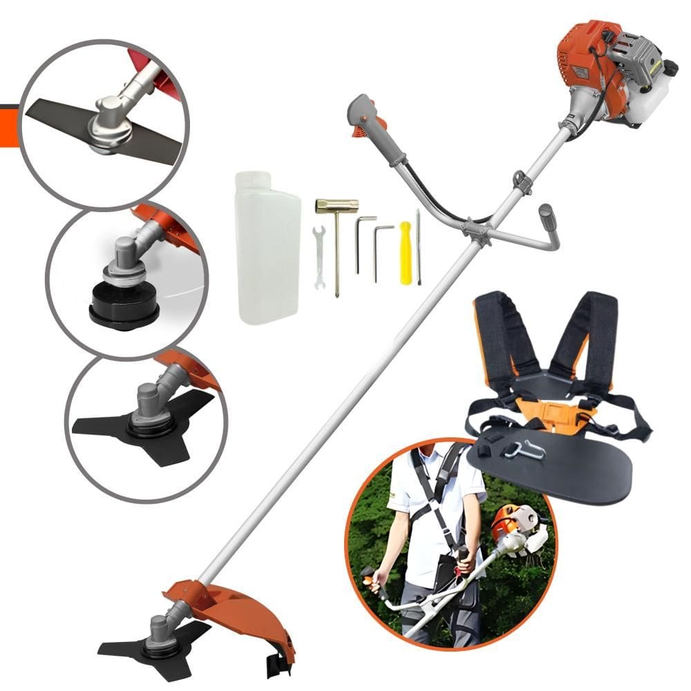 Roçadeira Multifuncional Tekna RL520ACG2 2 Tempos 52cc 2HP de Potência Cortador de Grama Com Cabeçote de Nylon + Lâmina 2 Pontas + Lâmina 3 Pontas