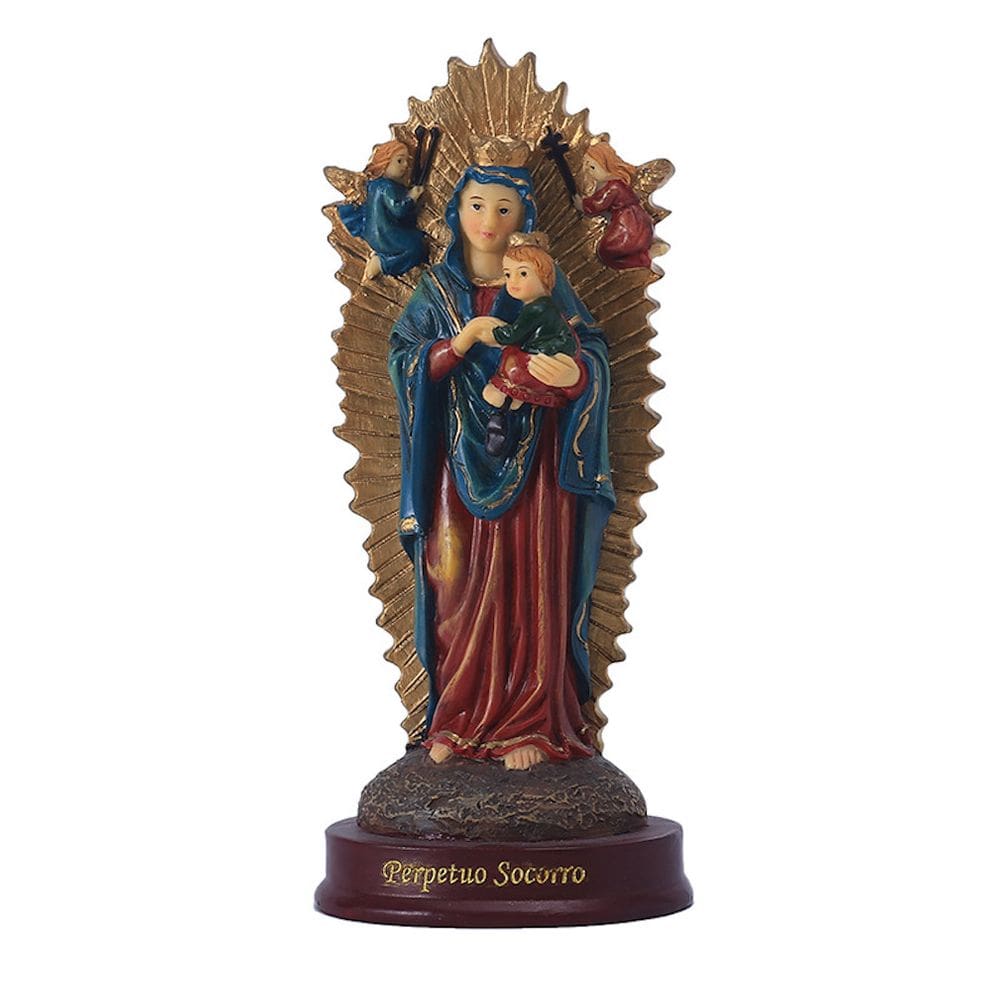 Estatueta de ornamento: escultura, virgem Maria, anjo, resina 14,5 cm