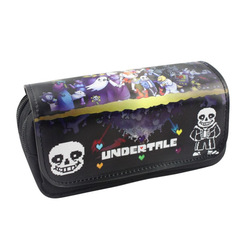 Estojo para lápis Undertale Sans Cartoon Anime Poliéster 20x9x6,5cm