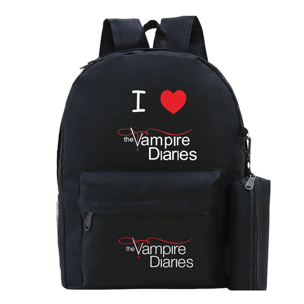 Mochila escolar Vampires Diaries K para crianças - 32x12x43cm