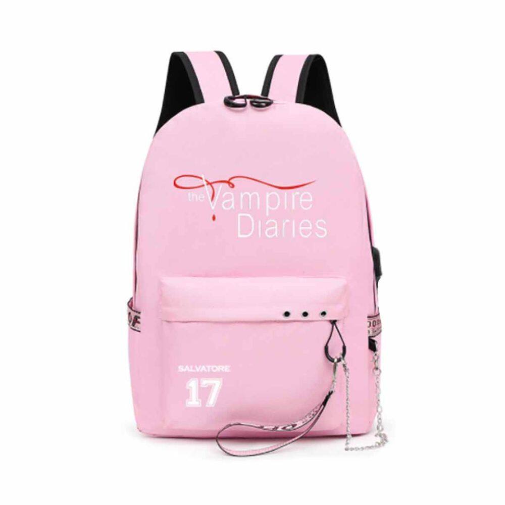 Mochila Vampires Diaries Cartoon Kids School Canvas 4 kg
