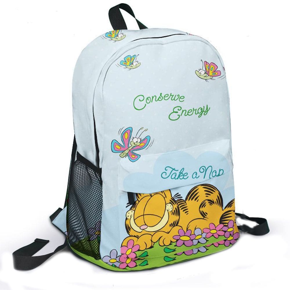 Mochila escolar infantil Garfields com impressão 3D de algodão e poliéster