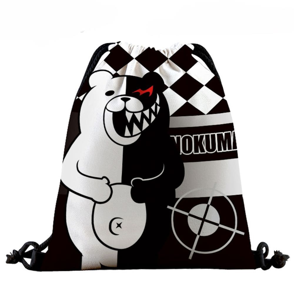 Mochila com cordão Danganronpass Anime com impressão 3D, bolsa de ginástica