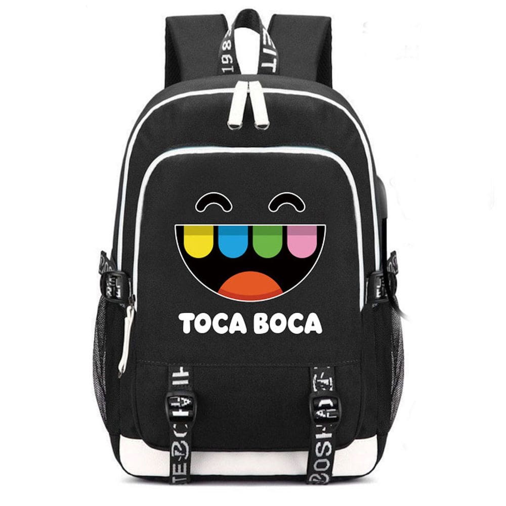 Mochila escolar Tocas Anime para crianças 30x15x44cm