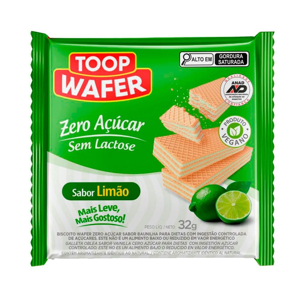 Biscoito Toop Wafer Zero Açúcar Sabor Limão 32g