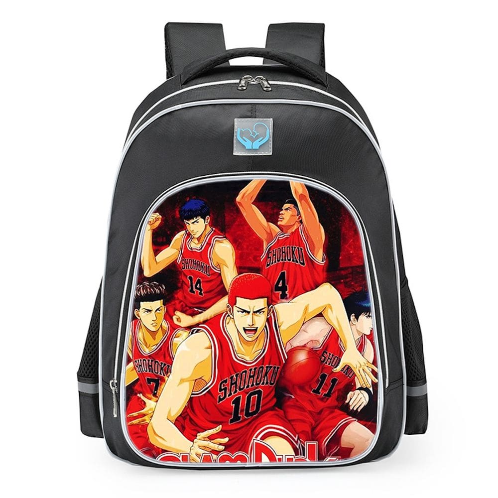 Mochila Slam Dunks Cartoon Kids School Nylon 28x16x38cm