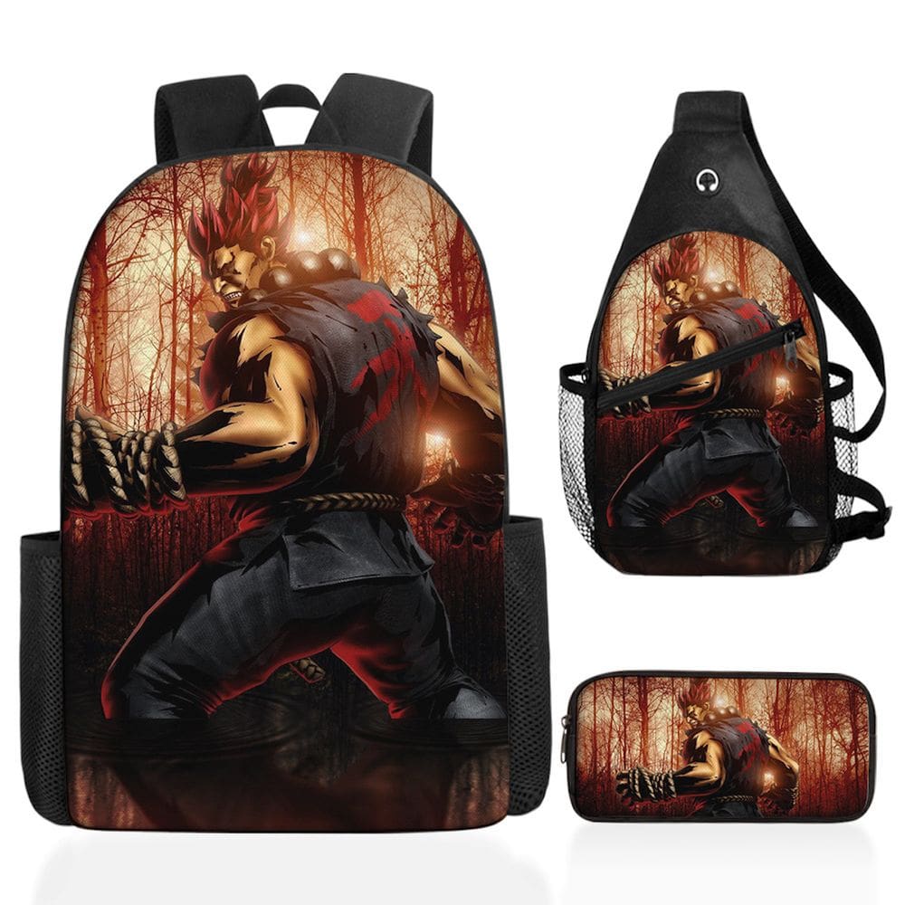 Conjunto de mochilas Akumas School, 3 peças com bolsa de ombro e estojo para lápis