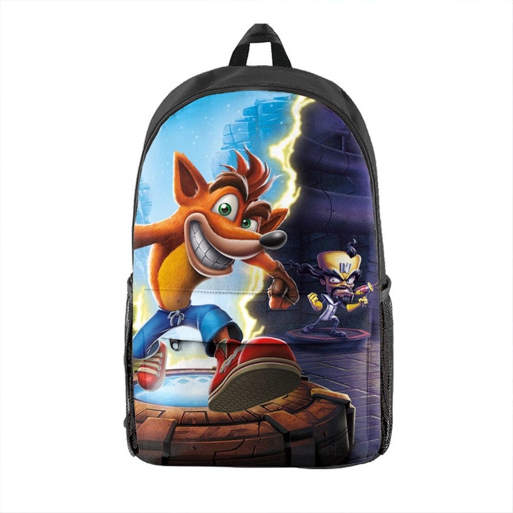 Mochila Crash Bandicoot Cartoon Kids School 26x15x44cm