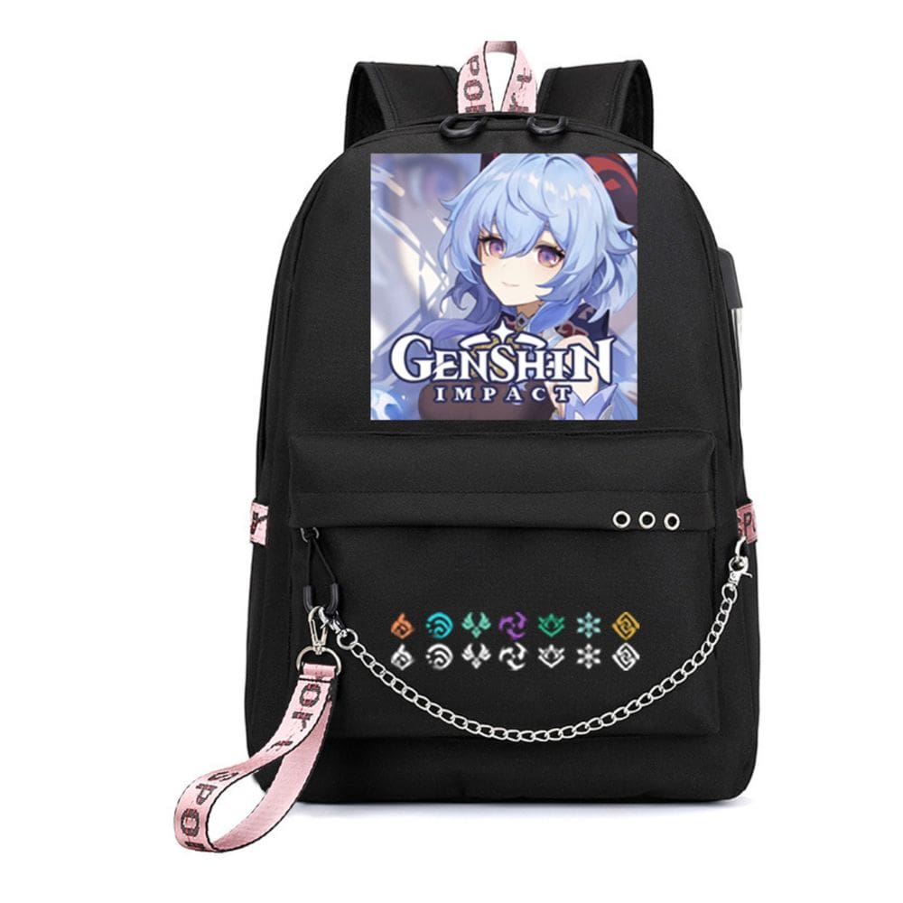 Mochila Genshins Impacts Ganyus Cartoon Kids School Oxford