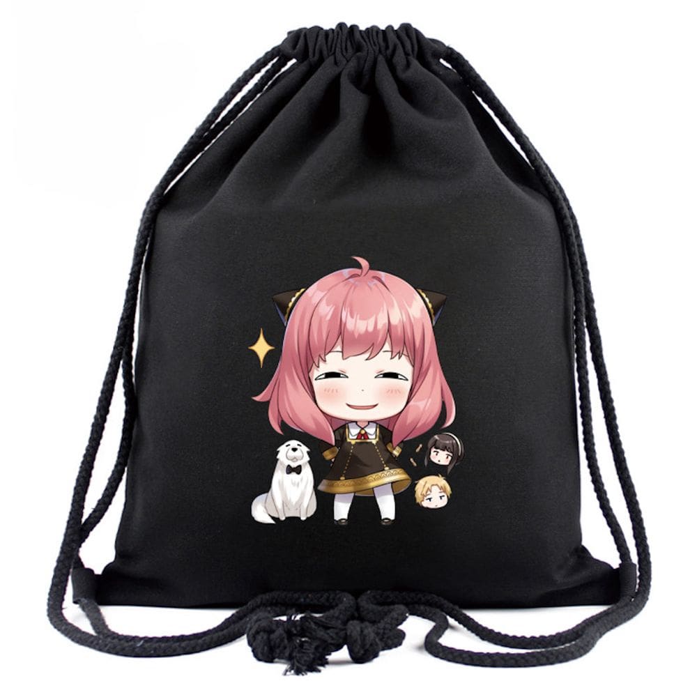 Mochila com cordão Anime Spys Familys para crianças 40x34cm