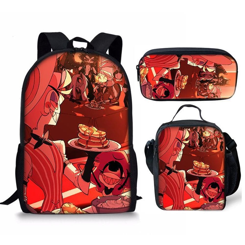 Conjunto de mochilas Hazbins Hotels Charlies Morningstars Anime School