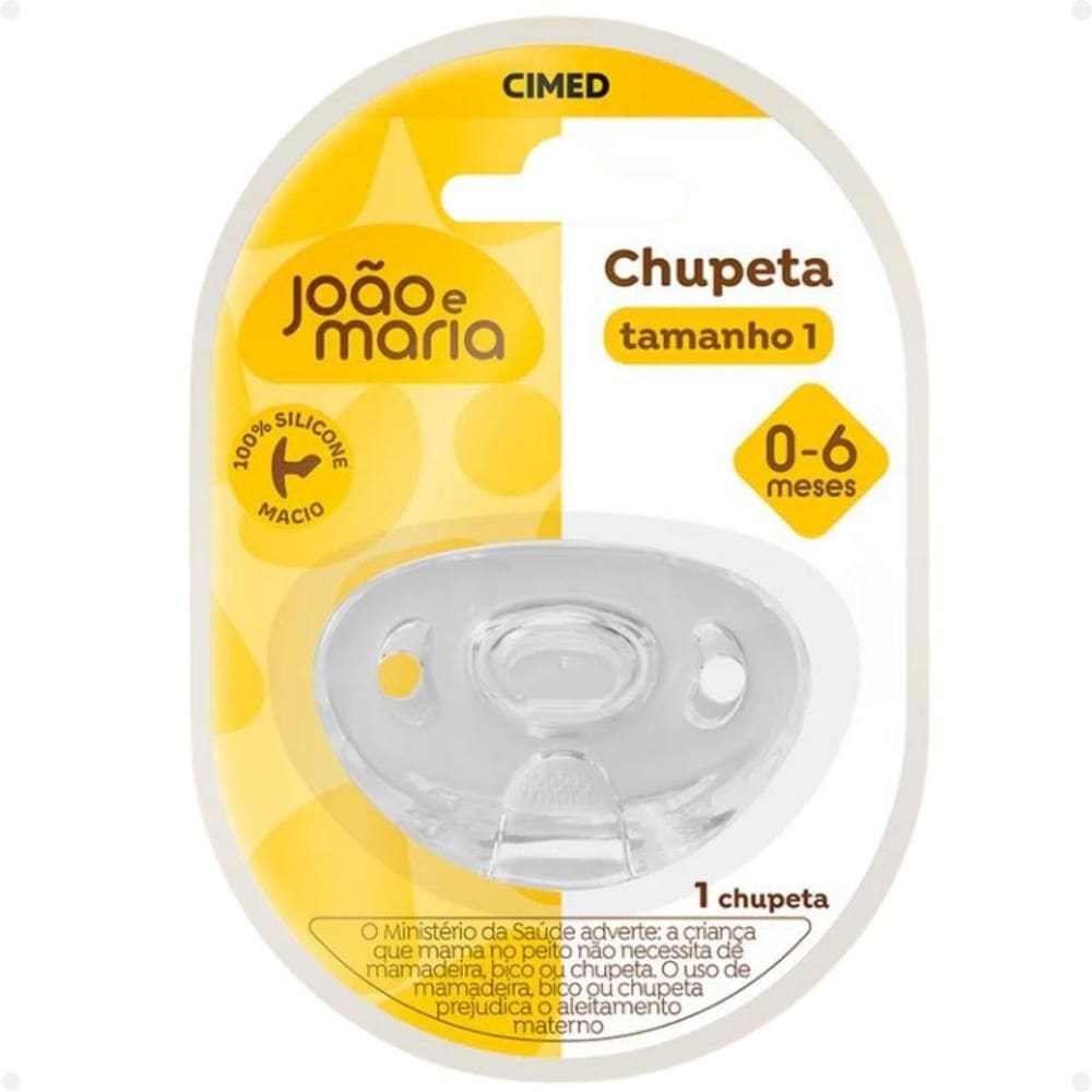 Chupeta De Silicone Cimed João e Maria 0-6 Meses Tamanho 1