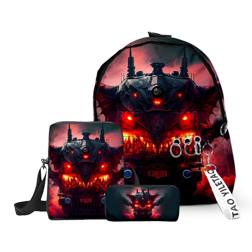 Conjunto de mochilas Choos Charles Anime School, 3 unidades/lote para crianças