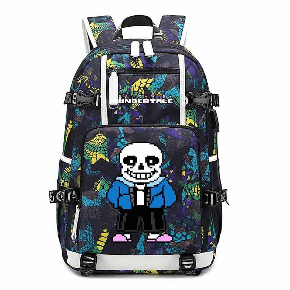 Mochila Undertales Sans Cartoon Kids School 30x15x47cm