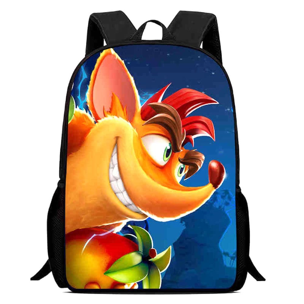 Mochila escolar de anime Crash Bandicoot para crianças
