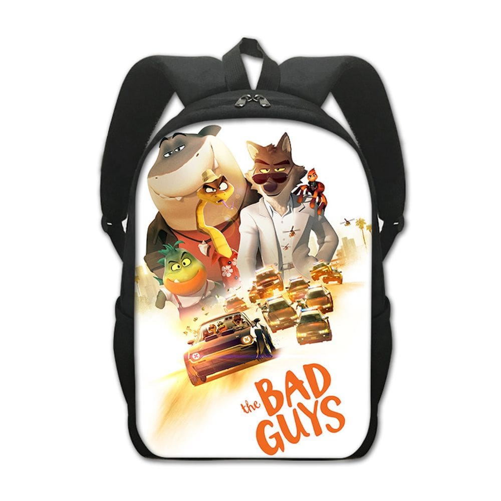 Mochila Bad Guys Kids School Mochila escolar de poliéster com impressão 3D