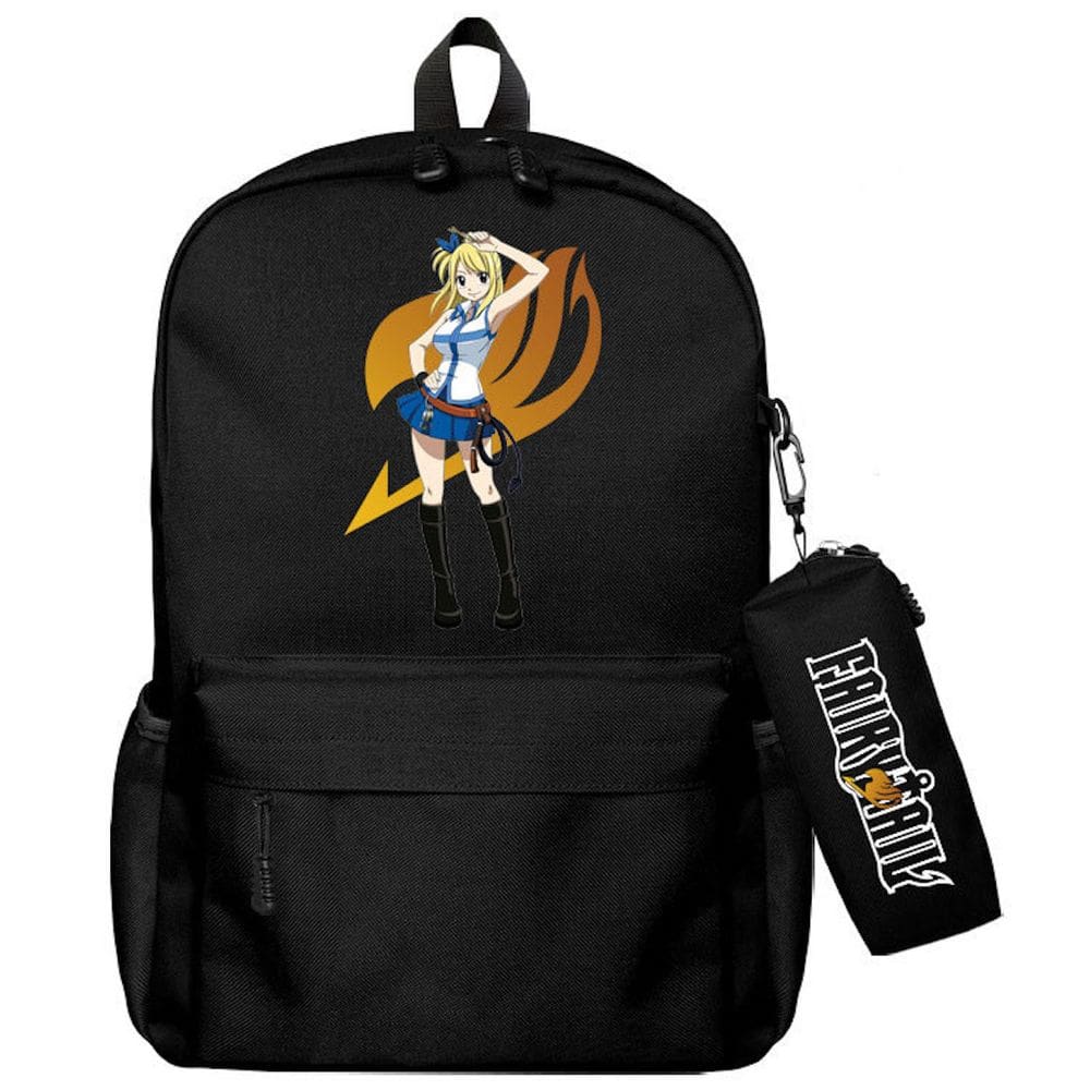 Mochila escolar Fairys Tails Kids Anime 35x12x43cm Algodão