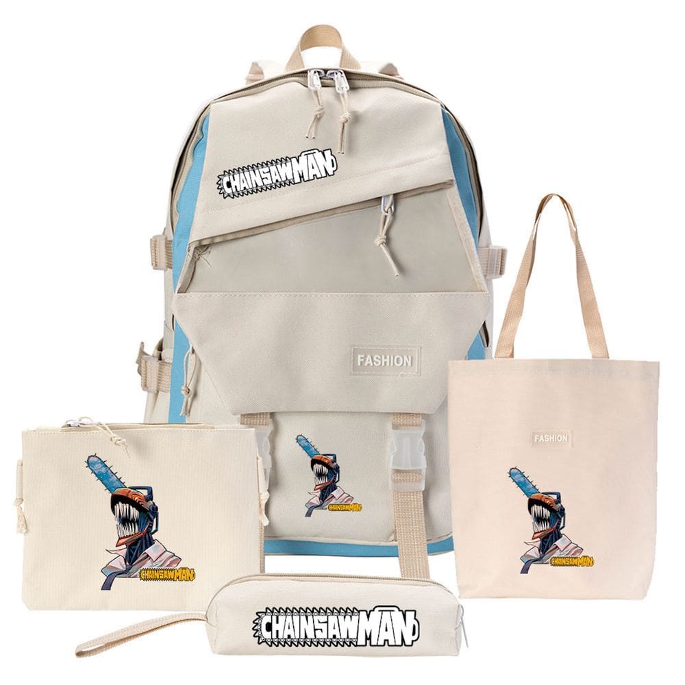 Conjunto de mochilas Chainsaws Mans Denjis Cartoon Kids Canvas