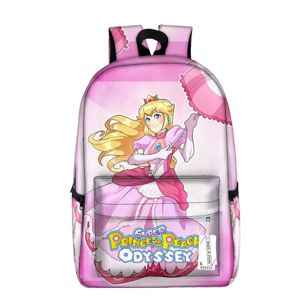 Mochila Marios Bros Princess Peachs Toadstoois Kids School