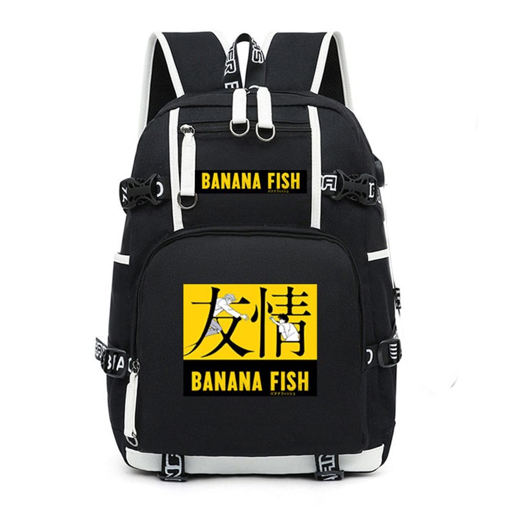Mochila escolar infantil Fishs Bananas 3D Oxford 30x15x47cm