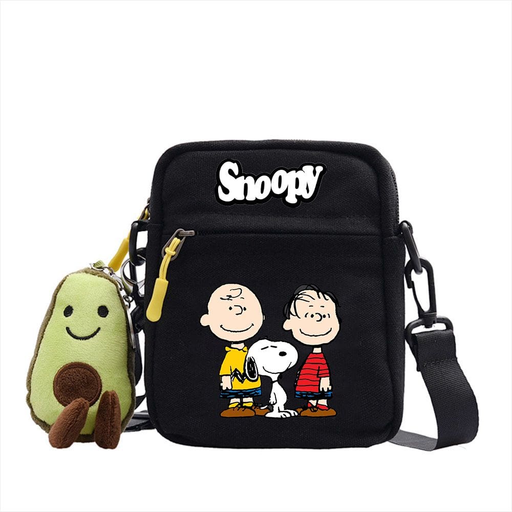 Bolsa Messenger Snoopys Anime Canvas Ombro 14x5x18cm