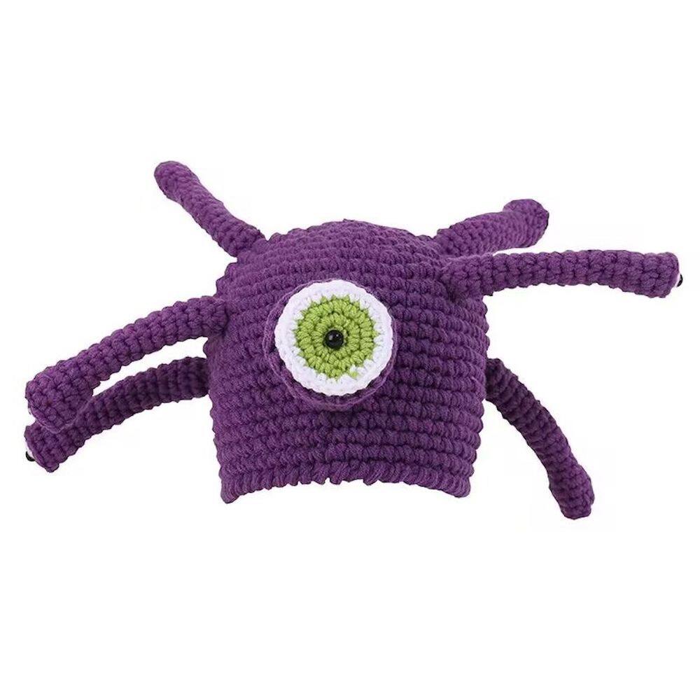 Chapéu de malha roxo Alien Anime Winter Beanie unissex