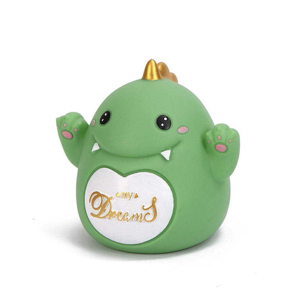 Frasco de dinheiro para animais de dinossauro de resina Piggy Bank para crianças