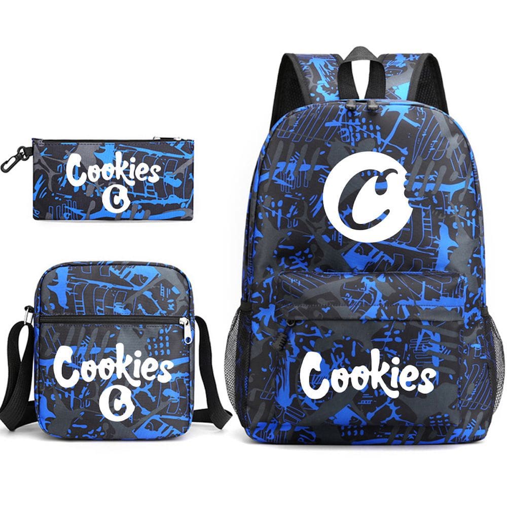 Conjunto de mochilas Cookies School, 3 peças com bolsa de ombro e estojo para lápis