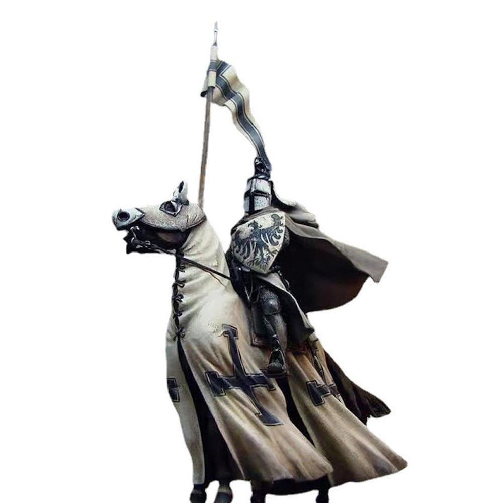 Estatueta, escultura, estátua, cavaleiro, gnomos, guarda para mesa doméstica