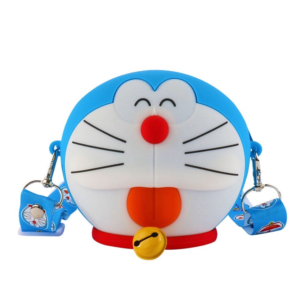 Bolsa mensageira de pelúcia Doraemons Anime Silicone para crianças