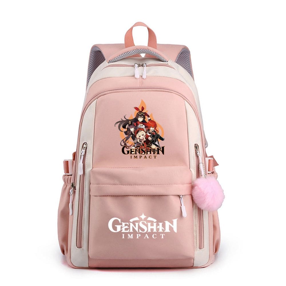 Mochila escolar Genshins Impacts K para crianças - Nylon