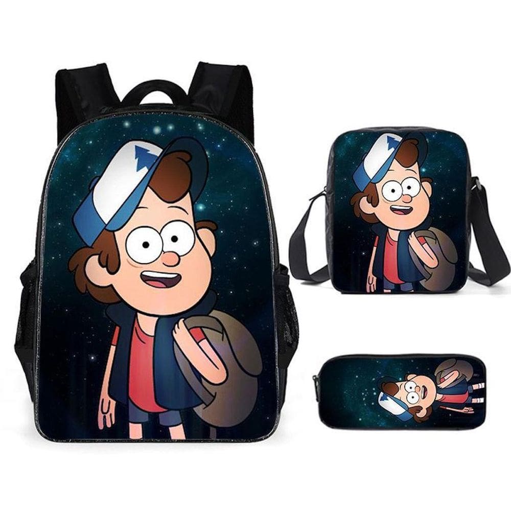 Conjunto de mochilas Gravity Falls Satchel de poliéster para crianças