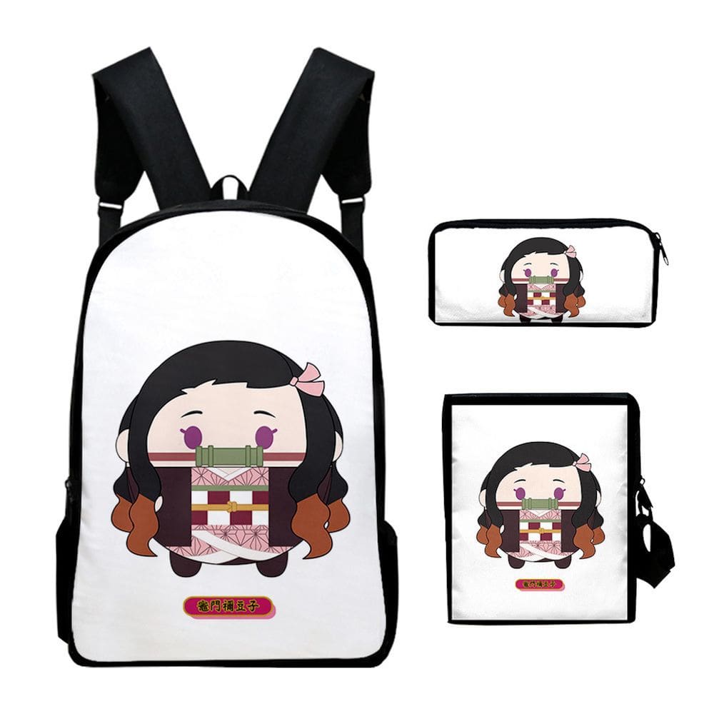 Conjunto de mochilas Demons Slayers Anime School, 3 peças de tecido Oxford