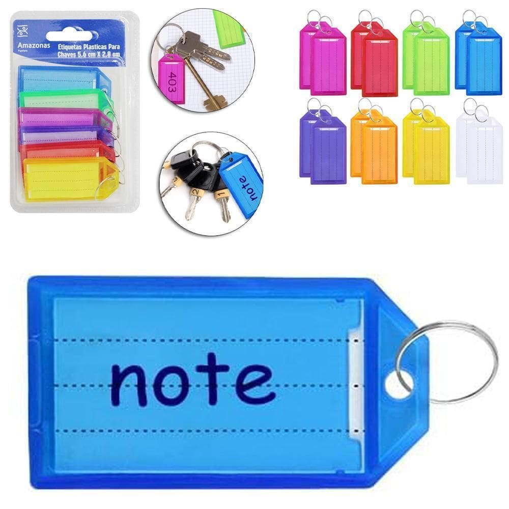 Chaveiro Identificador De Chave Retangular 6 Pecas 5,6X2,8Cm