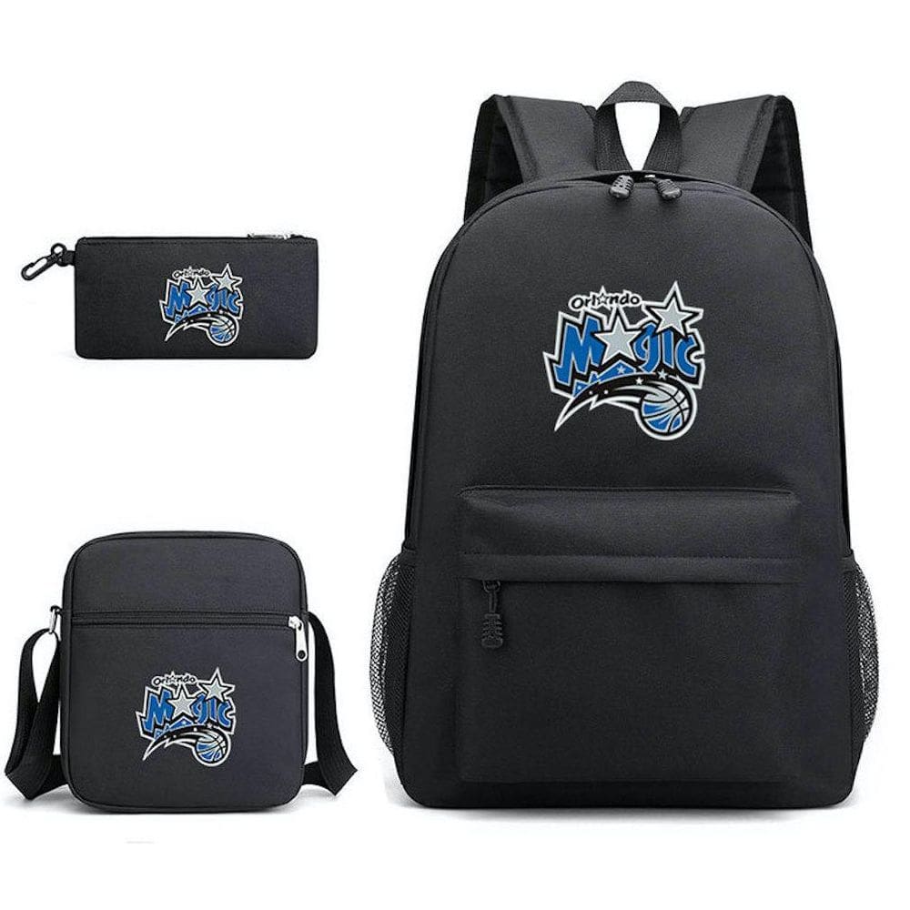 Conjunto de mochilas escolares Basketball Star Orlos Magic, 3 peças para crianças