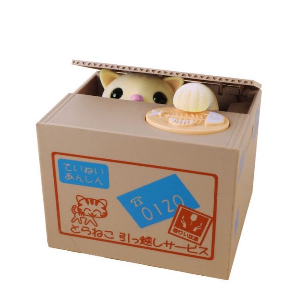 Caixa de moedas Piggy Bank Steal Money Cat para crianças