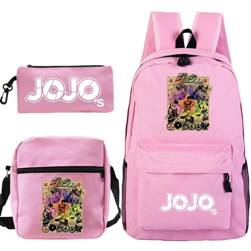 Conjunto de 3 sacolas impressas em anime JoJo`s Bizarre Adventure