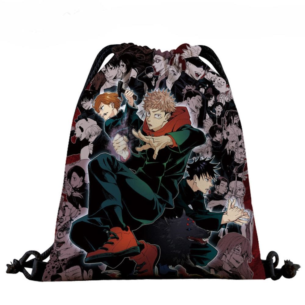 Mochila com cordão Jujutsus Kaisens Anime com impressão 3D