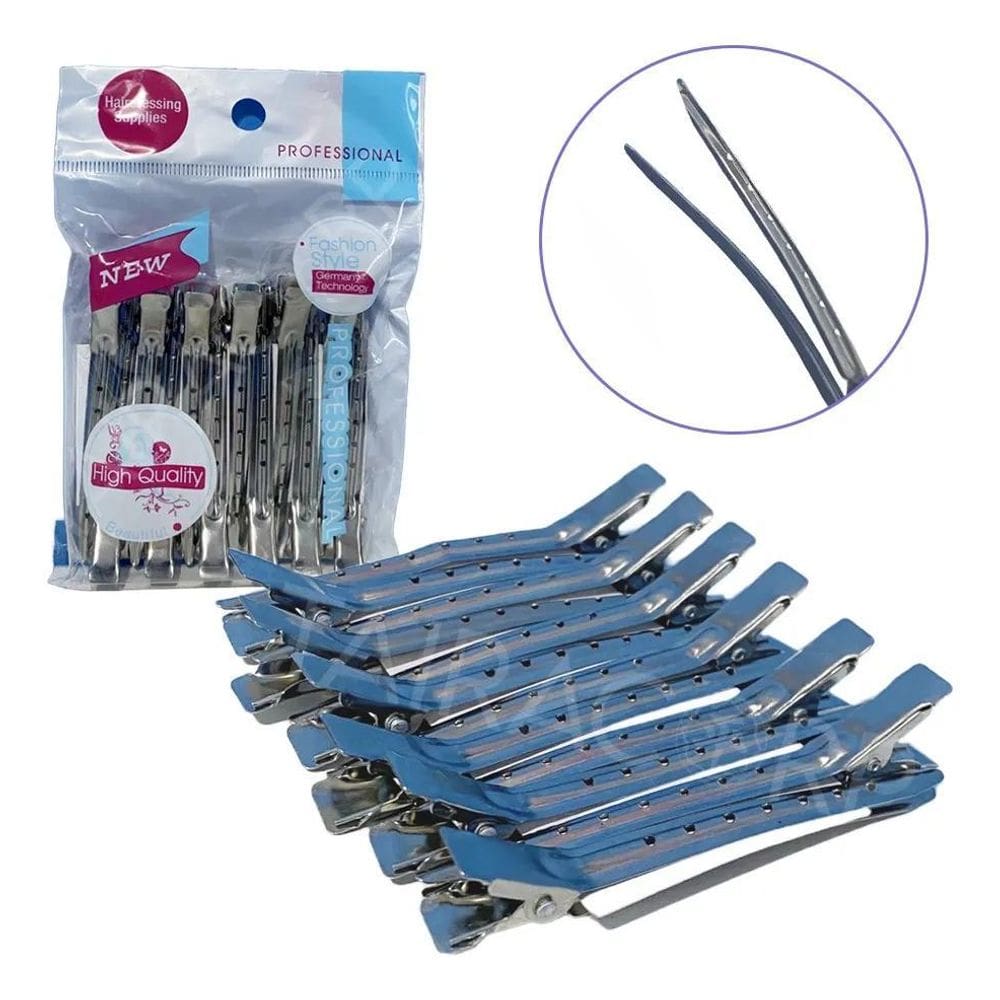 2X Presilha Grampos Clips De Cabelo Aço Inoxidável Metal 12