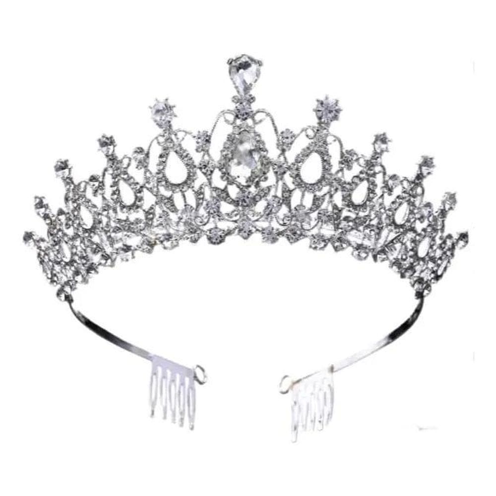 2X Tiara Coroa Noiva Miss Debutante Dama Festa Com Pente