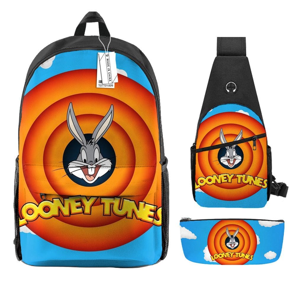 Conjunto de mochilas Looneys Tunes Bugss Bunnys School 3 unidades/lote