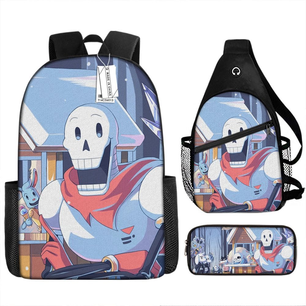 Conjunto de mochilas Undertales Anime School, 3 unidades/lote para crianças