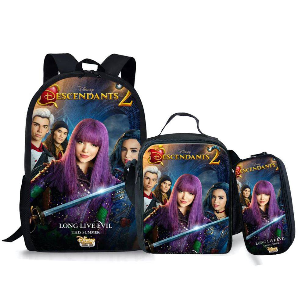 Conjunto de mochilas Descendants Mals Cartoon Kids School Nylon