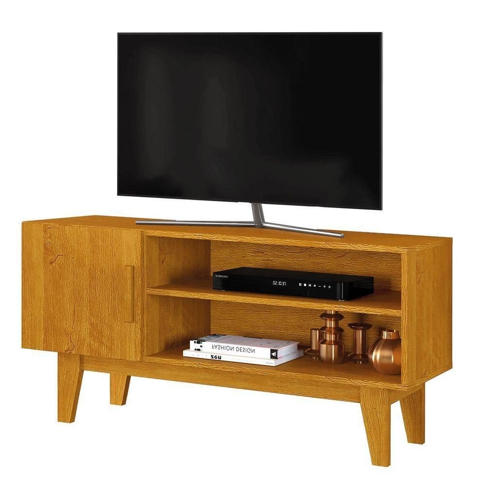 Rack Bancada Para Tv De Até 42 1 Porta Dallen Naturale